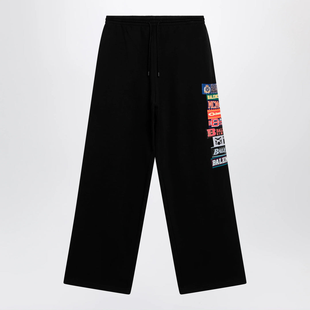 Balenciaga - Black jogger trousers with logo print