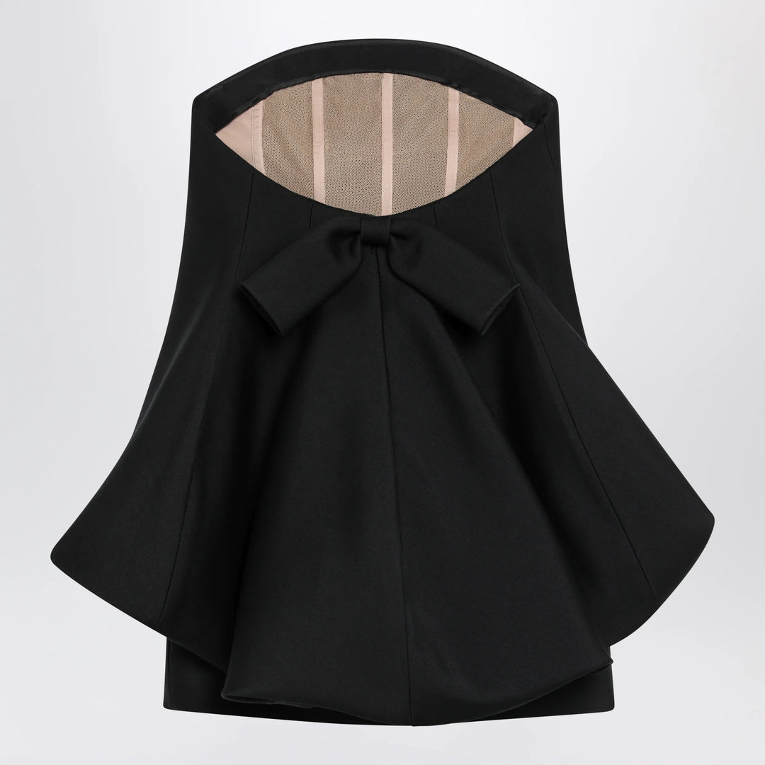 Balenciaga - Mini balloon bustier dress in wool and silk black