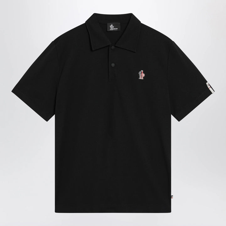 Moncler Grenoble - Black polo shirt with logo patch