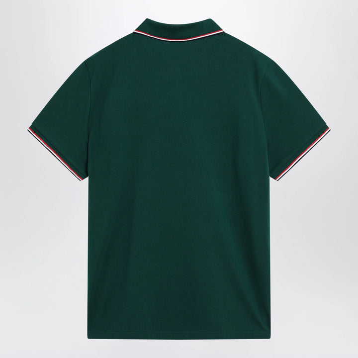 Moncler - Olive green short-sleeve polo shirt