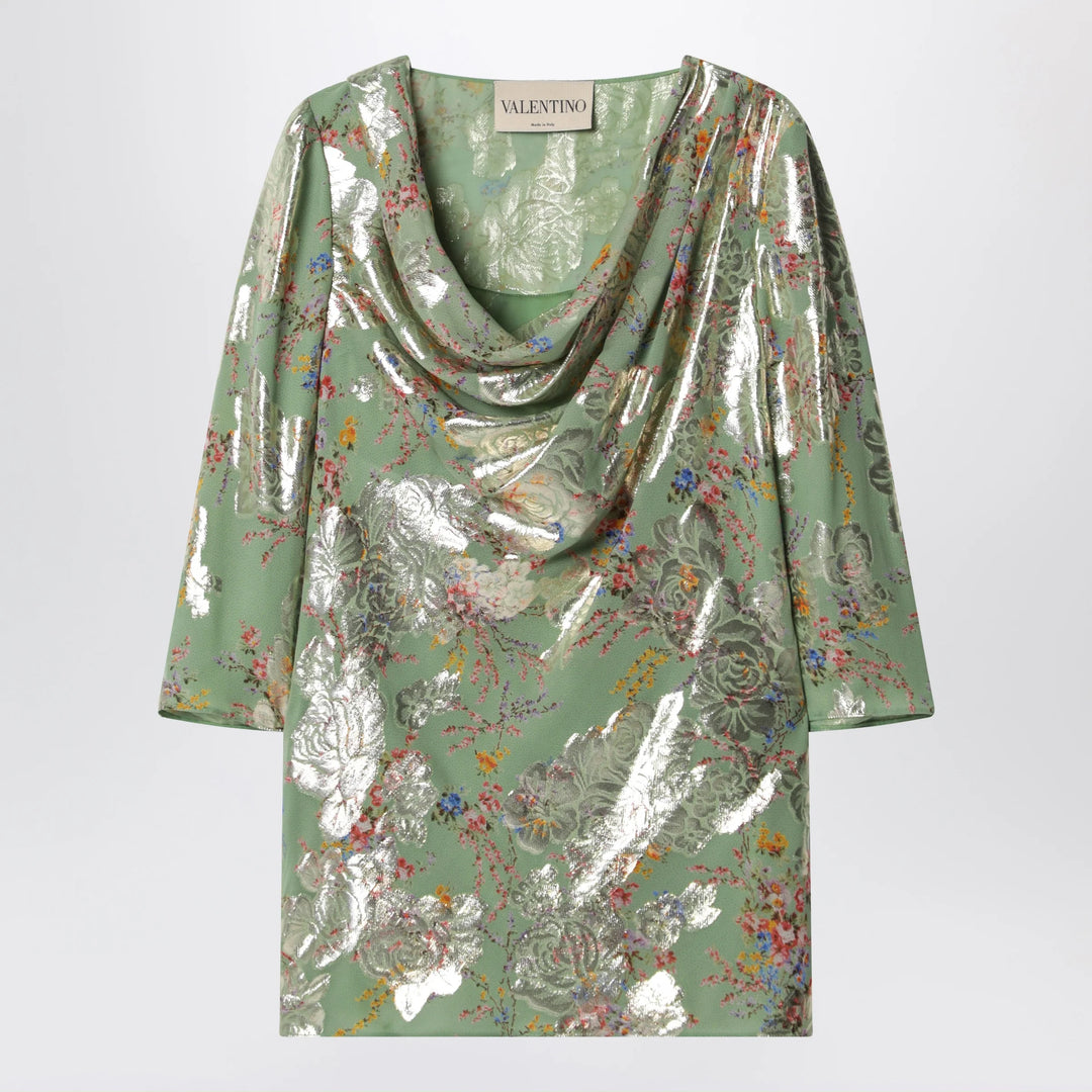 Valentino - Green printed lurex shirt
