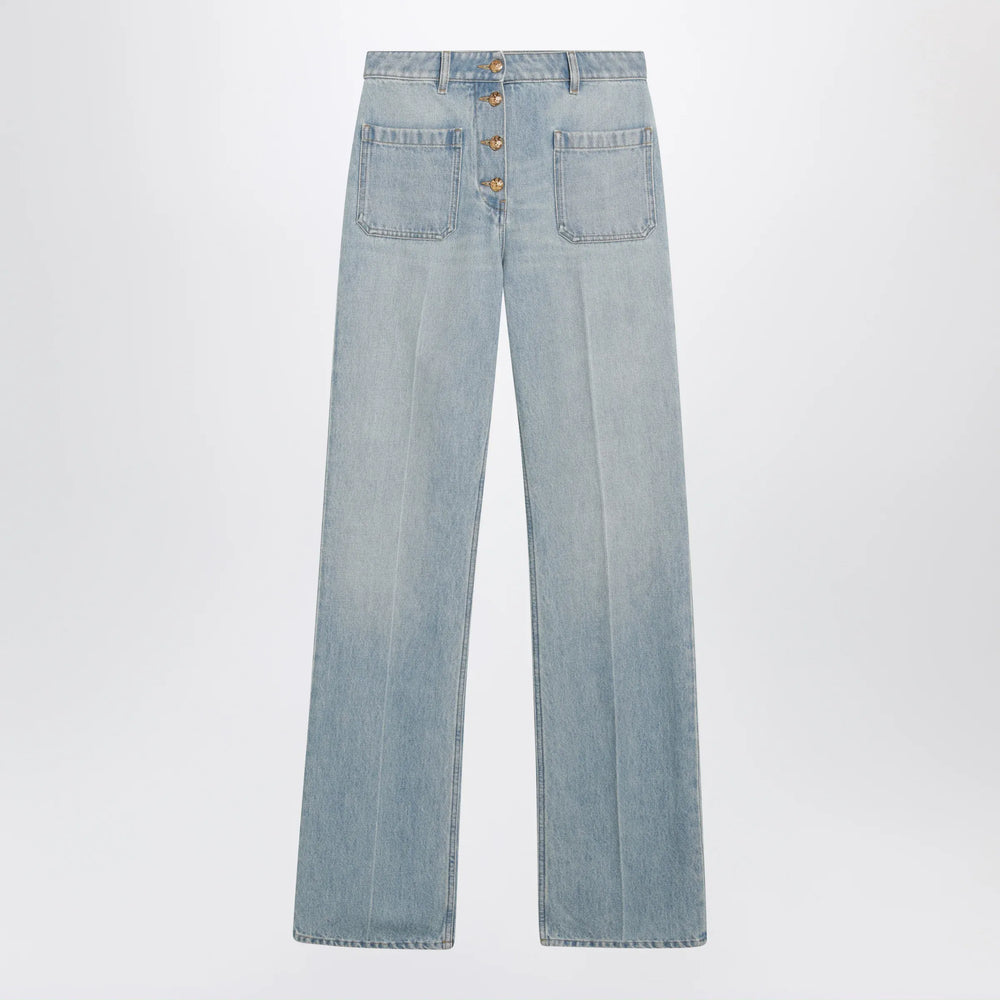 Valentino - Straight-leg cotton denim jeans in light blue Brand Pants 26