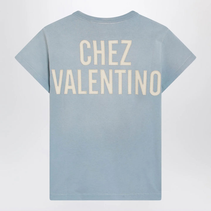 Valentino - Light blue Panther Lady T-shirt