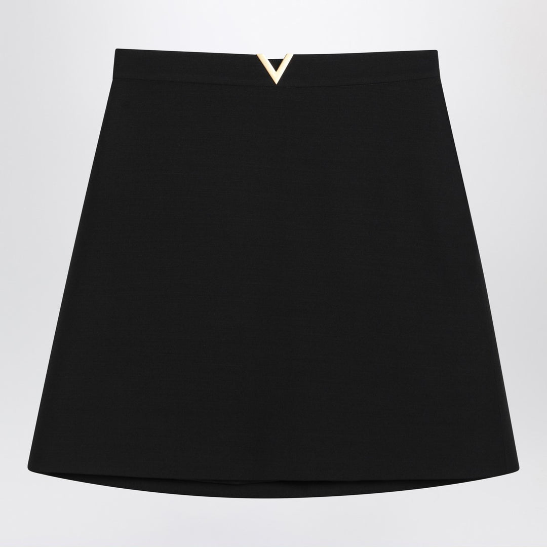 Valentino Black mini skirt with V Gold detail