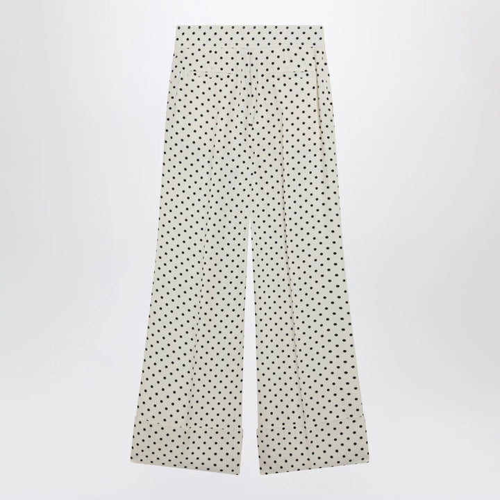 Valentino - Ivory supergran trousers with Plusdepois print