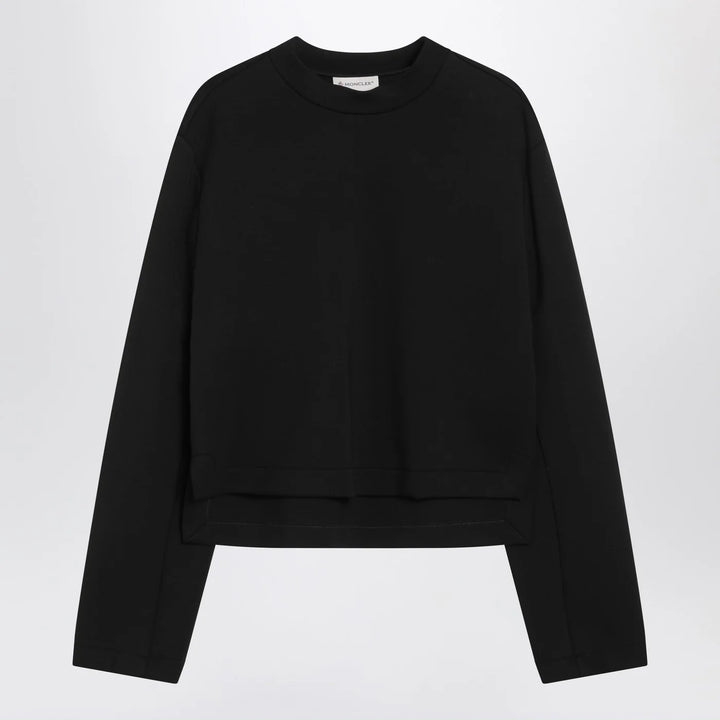 Moncler X Edward Enninful - Black sweatshirt with asymmetric hem