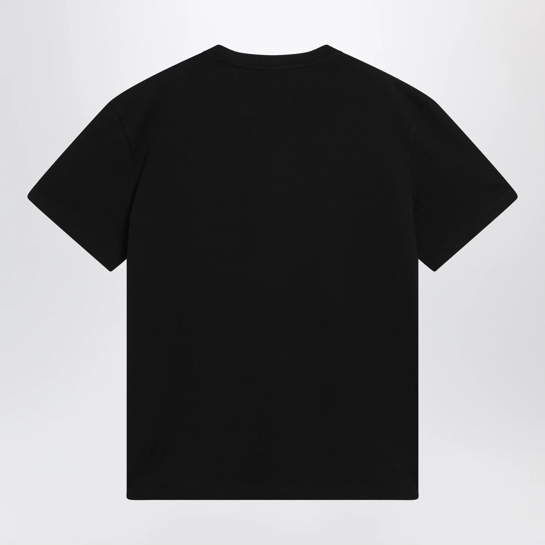 Valentino - Black cotton T-shirt with VGold
