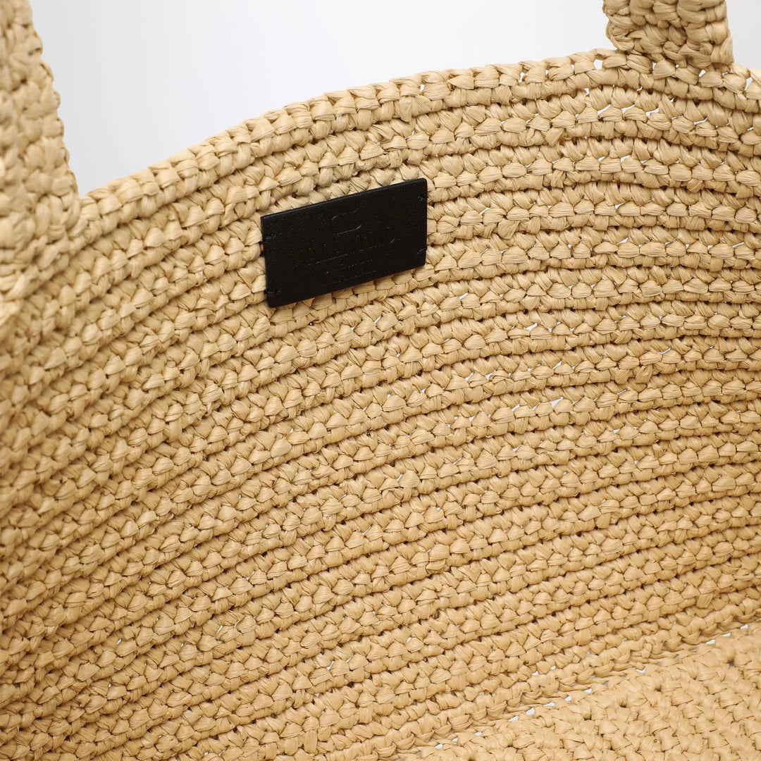 Valentino Garavani - Viva Superstar Crochet medium natural/black bag