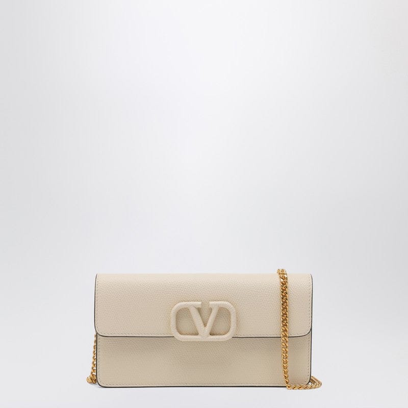 Wallets & Money Clips Valentino Garavani - Vlogo light ivory leather chain wallet - One size Brand