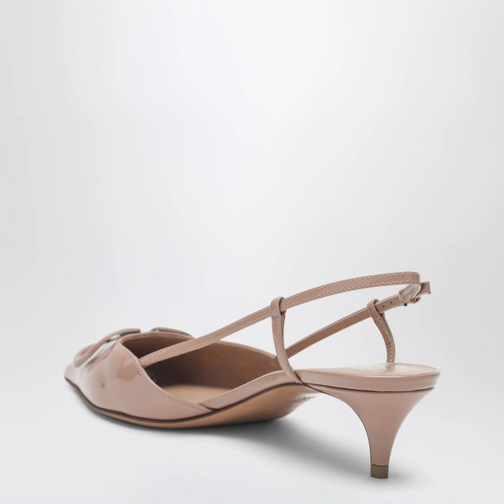 Valentino Garavani - Vlogo Signature slingback pumps pink in patent leather