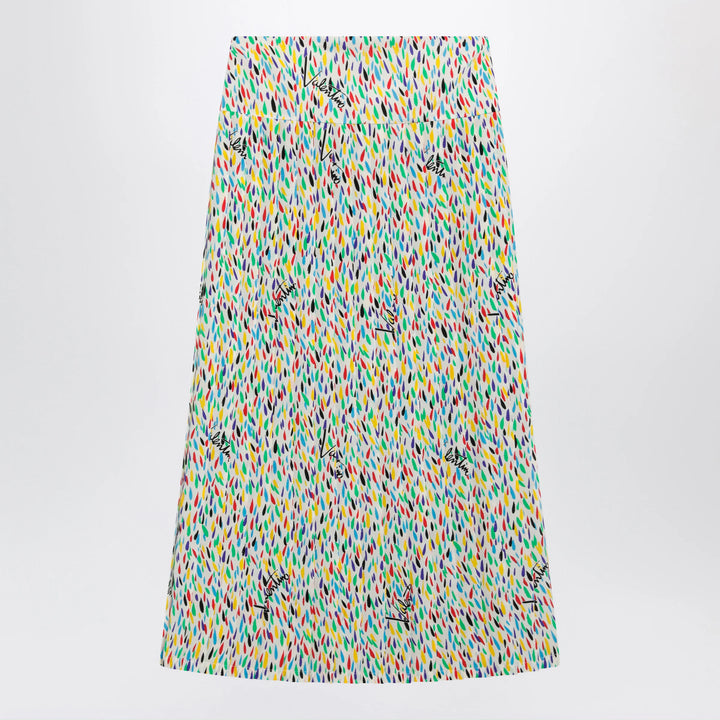 Valentino - Multicolored pleated silk midi skirt
