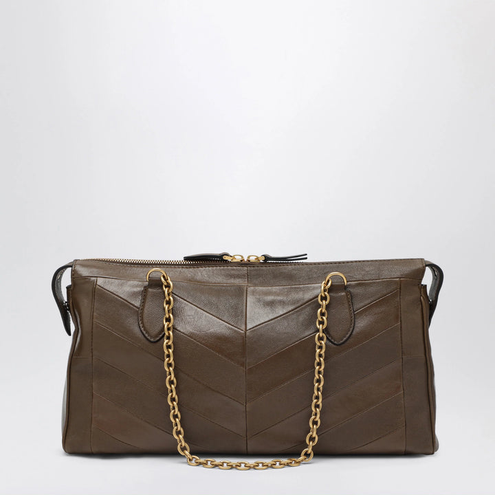 Valentino Garavani - Panthea bag in tundra-colored nappa leather with chevron pattern