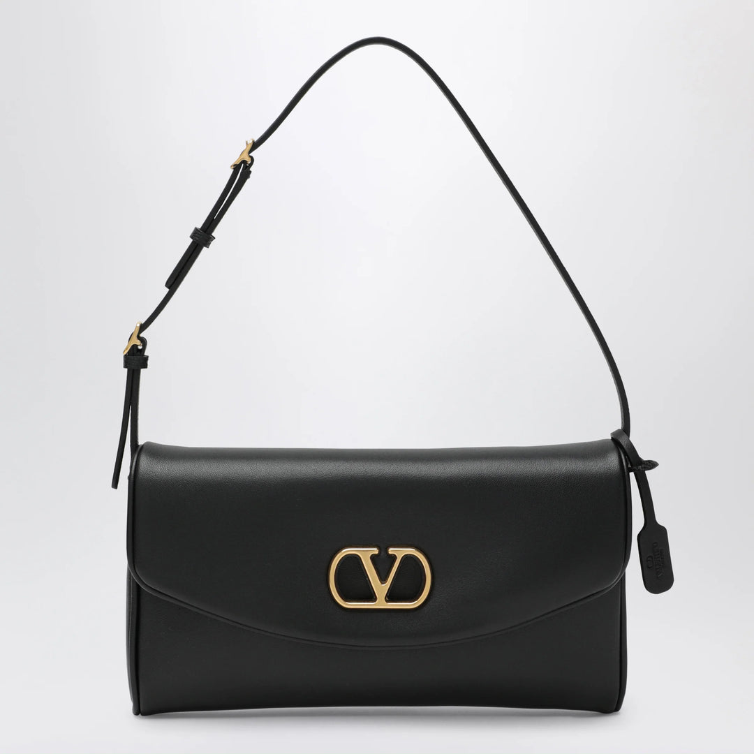 Valentino Garavani - Small black Devain leather shoulder bag