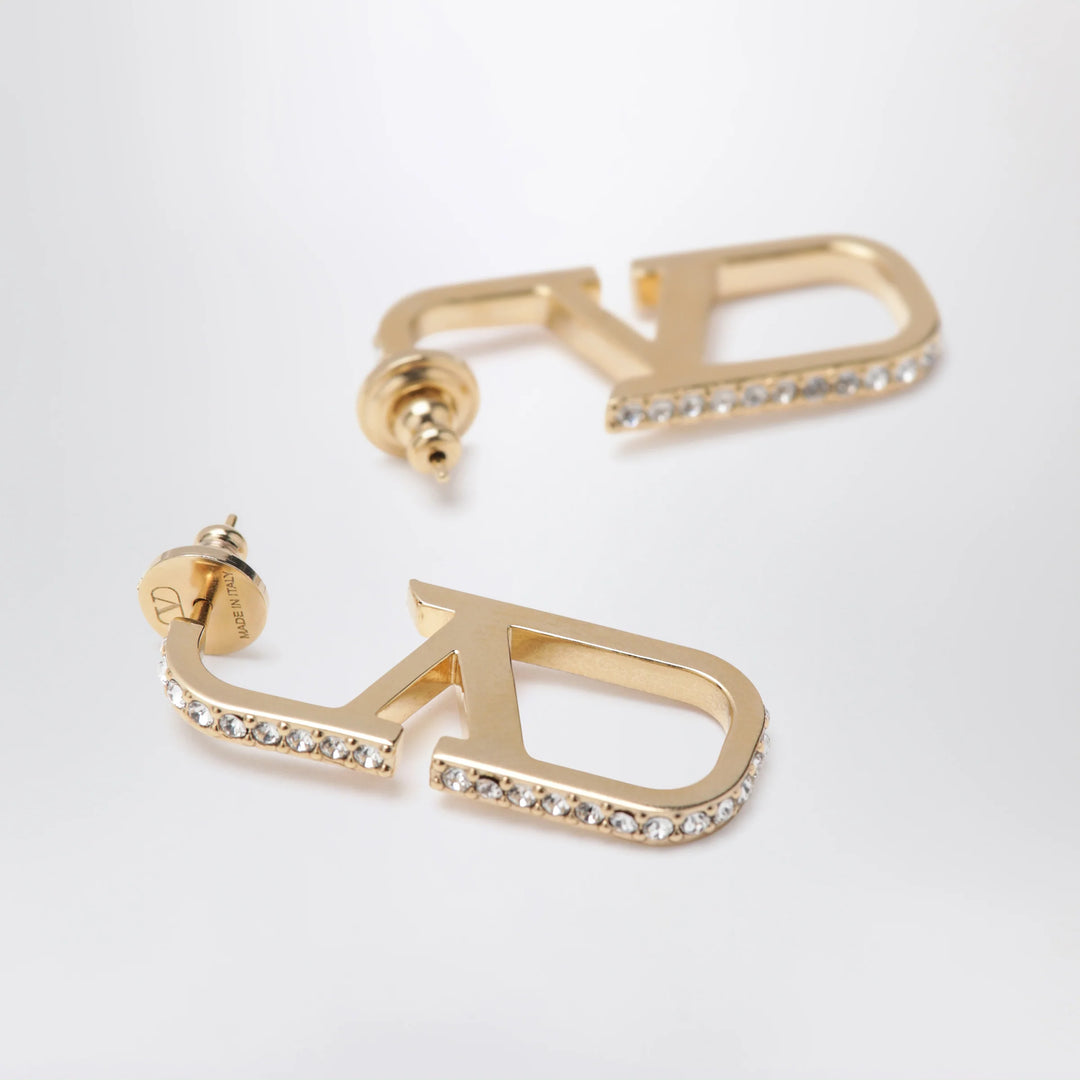 Valentino Garavani - Gold-tone VLogo Signature earrings with Swarovski crystals