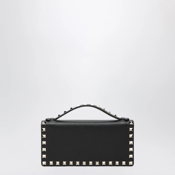 Valentino Garavani - Black Rockstud Leather Wallet with Chain