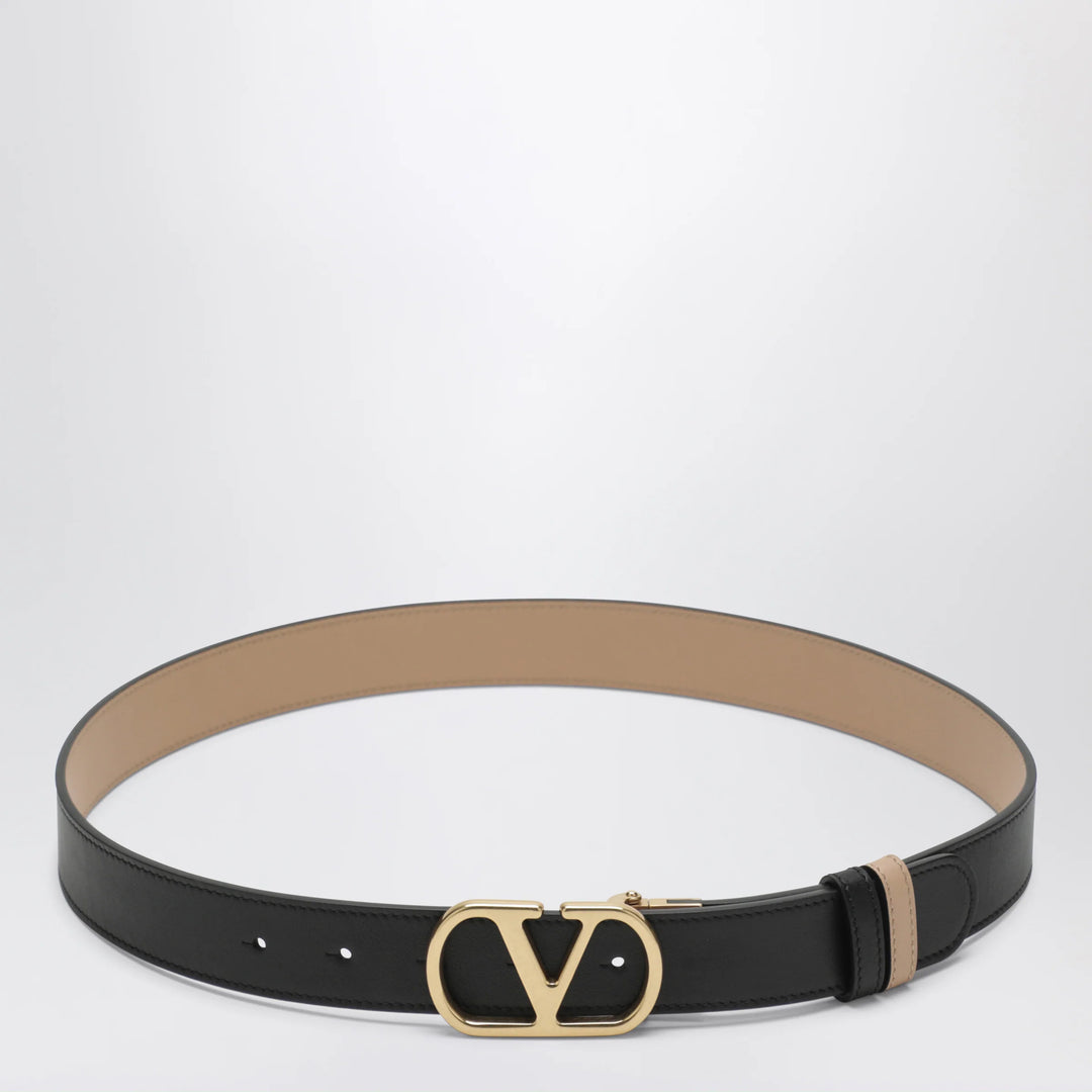 Valentino Garavani - Black/Pink reversible VLogo Signature belt