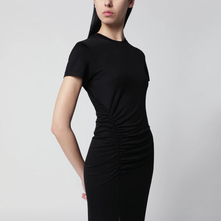 ANINE BING - Vida midi dress in stretch jersey black