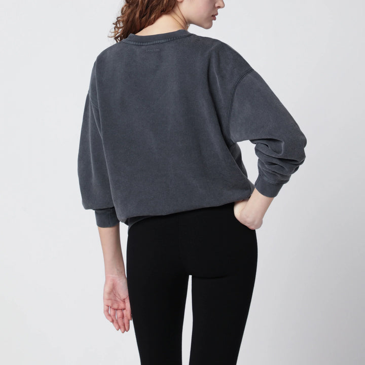 ANINE BING - Spencer Eagle washed black sweatshirt
