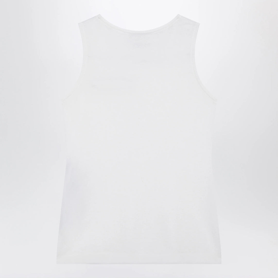 Balenciaga - White cotton-blend knit tank top