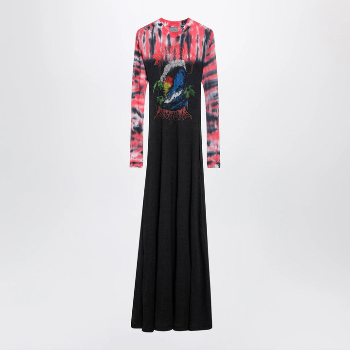 Balenciaga - Extreme Tie Dye dress in black jersey