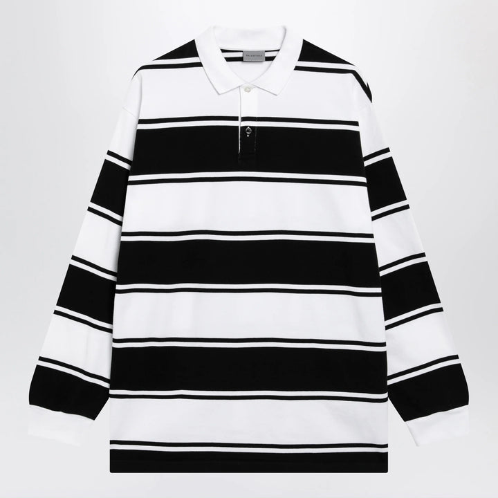 Balenciaga - Black/white striped cotton polo shirt