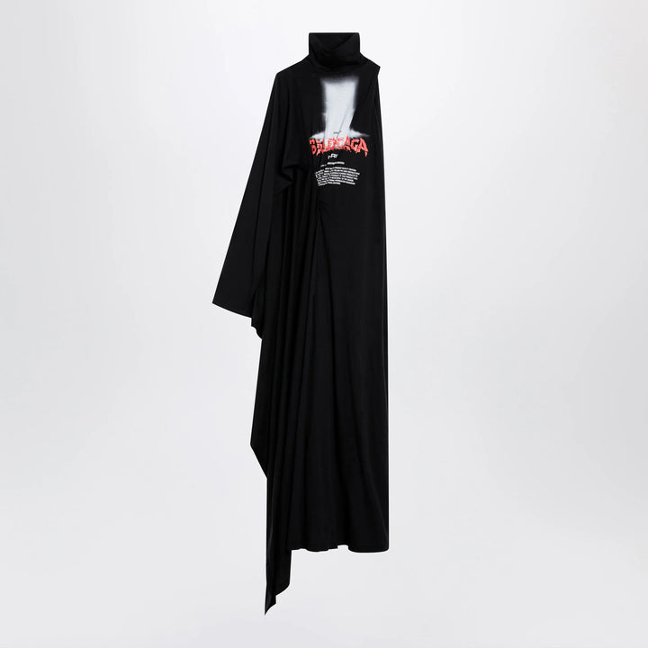 Balenciaga - The Door draped maxi cotton jersey dress in black