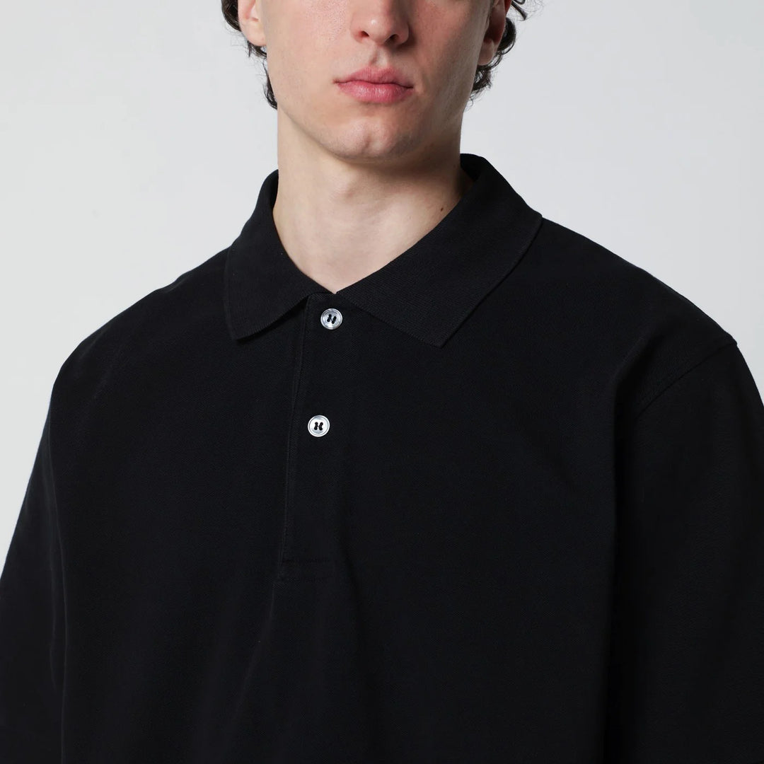STUDIO NICHOLSON - Balaton polo black in cotton piqué