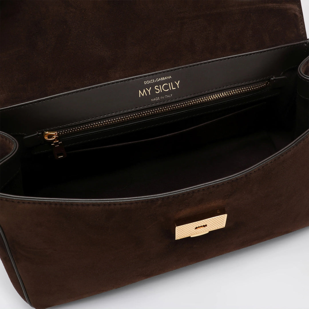 Dolce&amp;Gabbana - Brown suede leather bag My Sicily