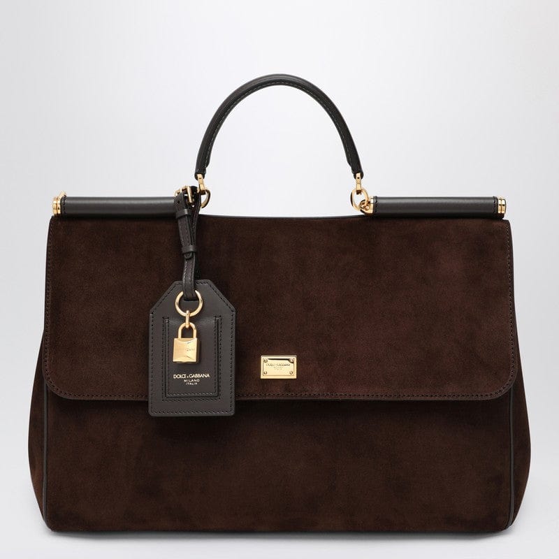 General UNI Dolce&Gabbana Ebony brown suede large bag My Sicily Brand