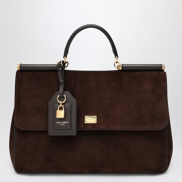 General UNI Dolce&Gabbana Ebony brown suede large bag My Sicily Brand
