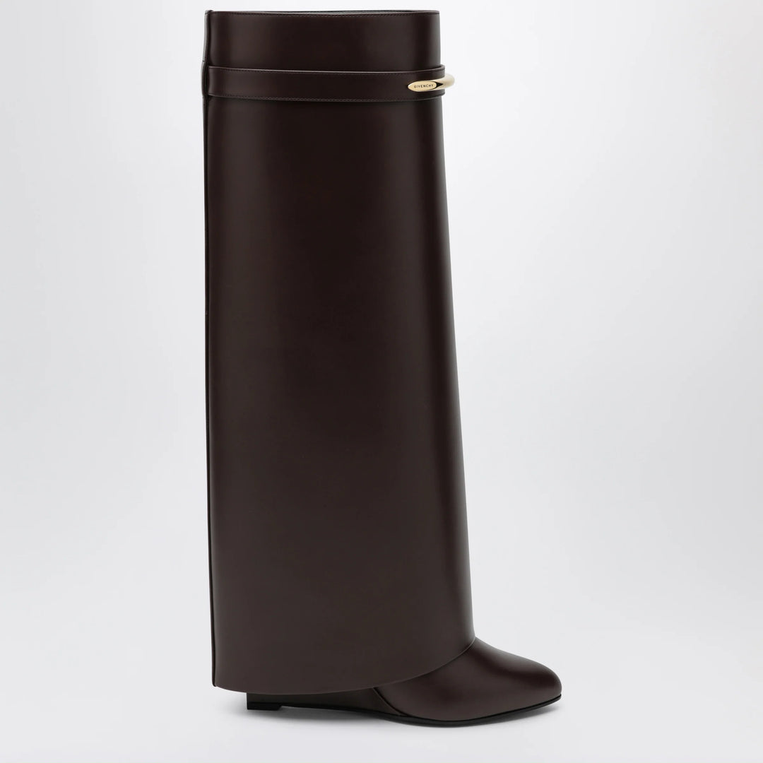 Givenchy - Shark Pinch leather boots in ebony brown
