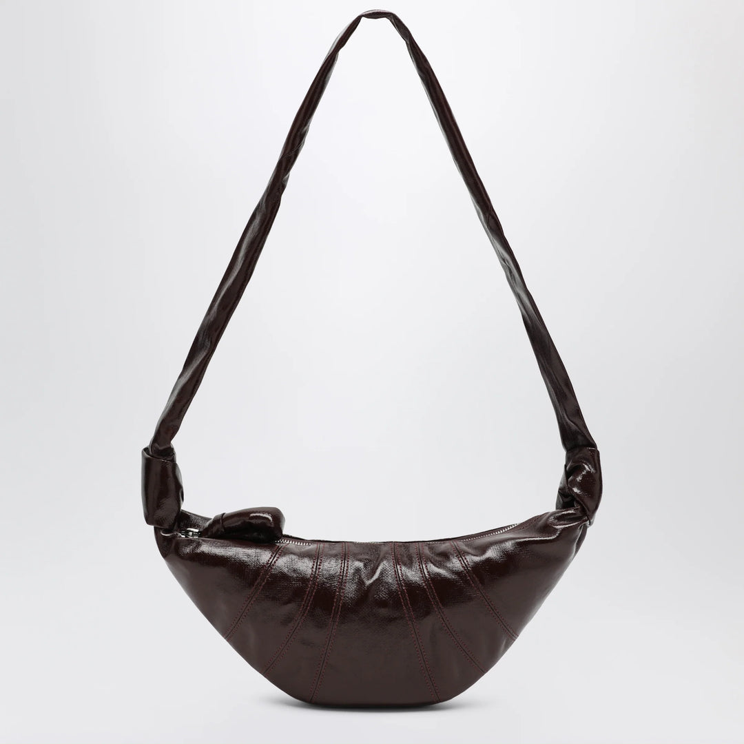 LEMAIRE - Small Croissant bag in brown coated cotton