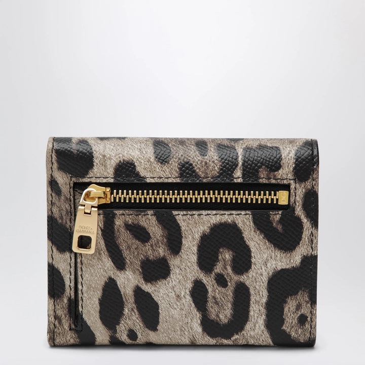 Dolce&amp;Gabbana - Dauphine calfskin wallet with leopard print