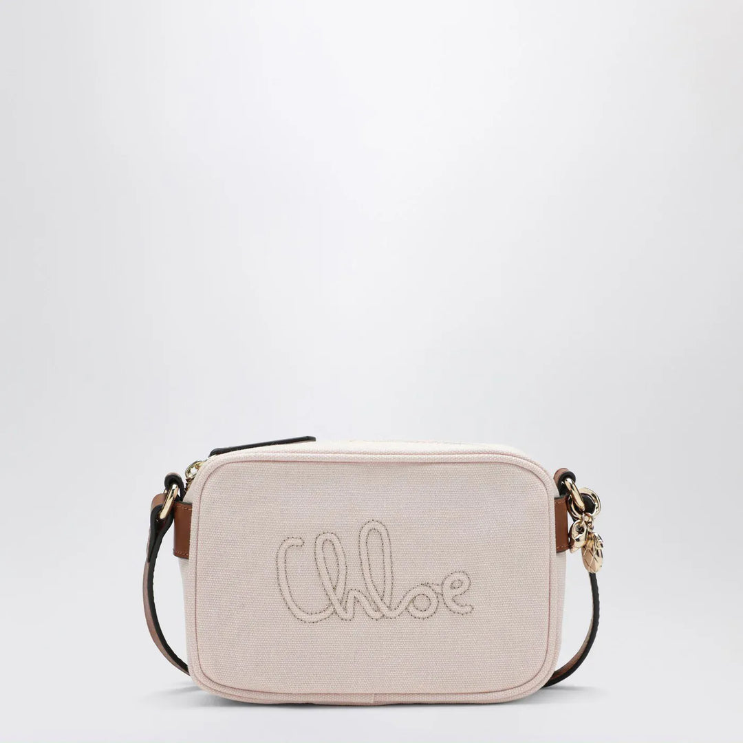 Chloé - Petal pink crossbody bag with logo embroidery