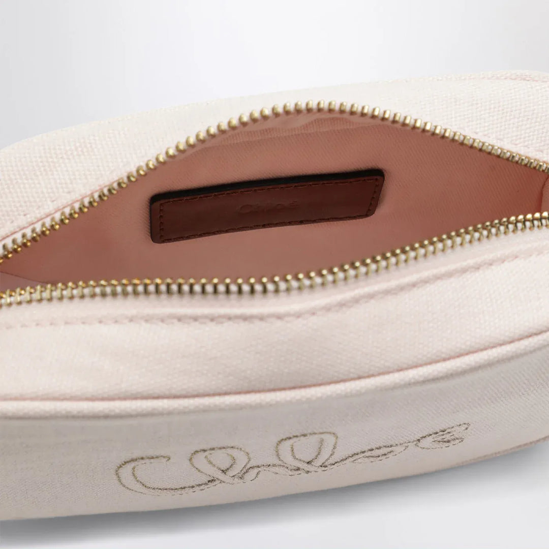 Chloé - Petal pink crossbody bag with logo embroidery