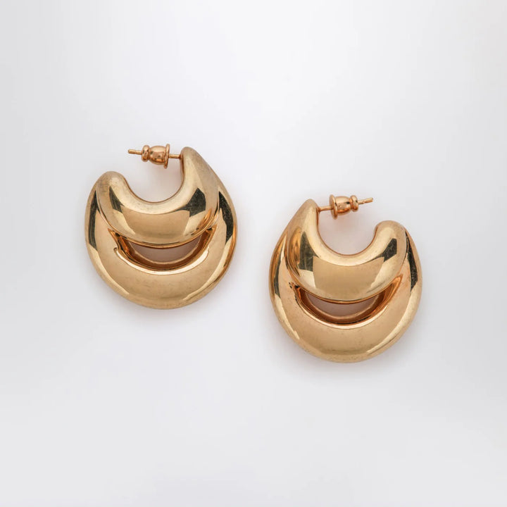 PANCONESI - Blow Up Huggies earrings in gold tone