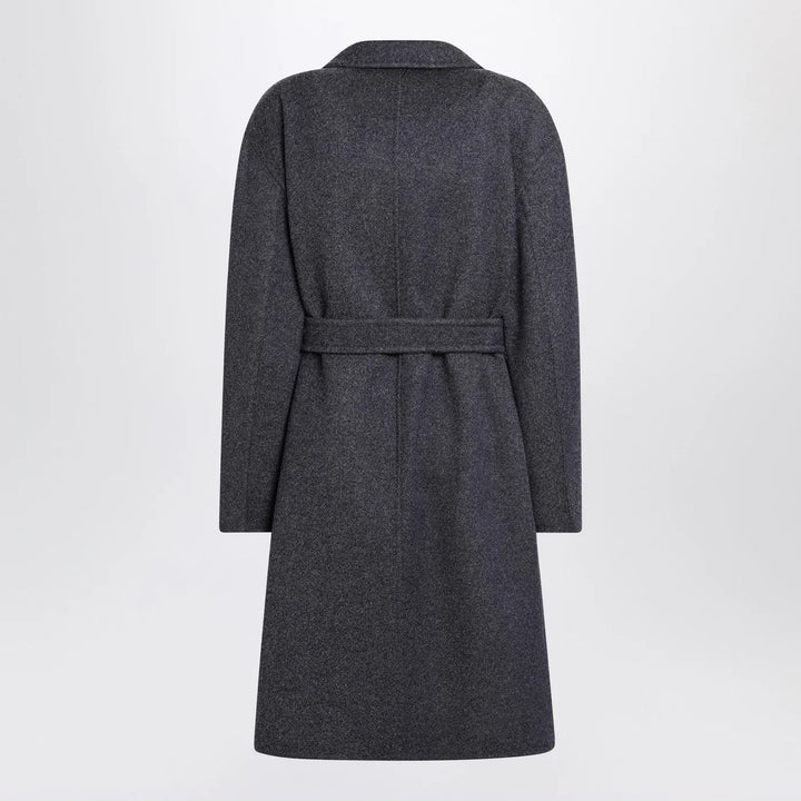 Max Mara - Blue wool coat with denim effect