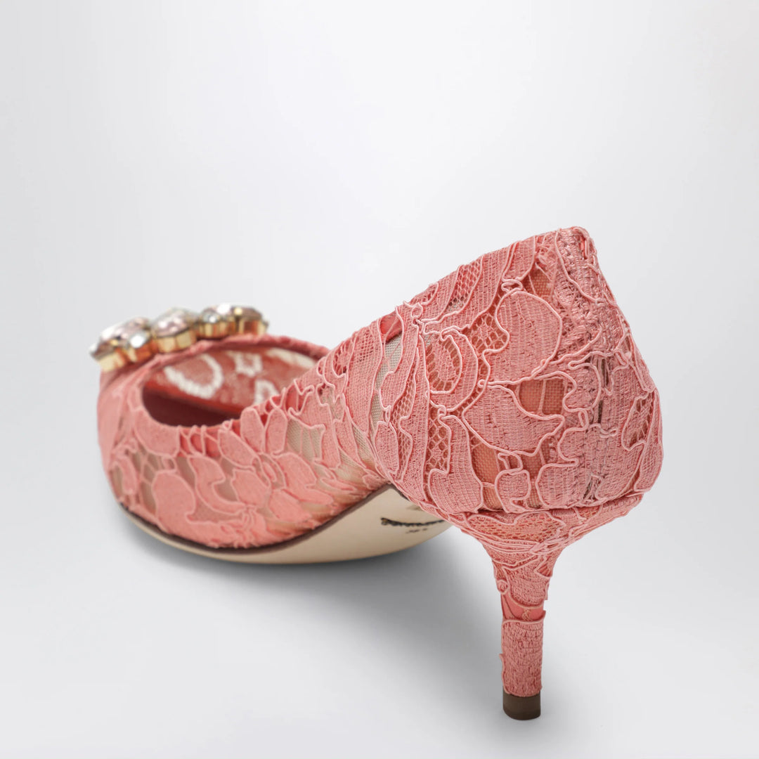 Dolce&amp;Gabbana - Bellucci Taormina lace pumps with crystals in peony
