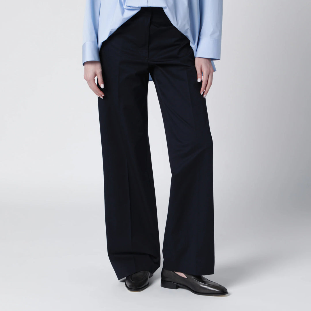 PT Torino - Francoise blue cotton blend trousers