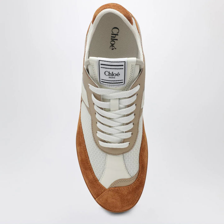 Chloé - Chloé Kick brown and white Sneakers in mesh and leather