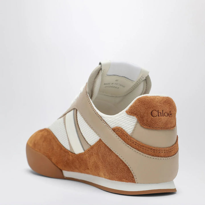 Chloé - Chloé Kick brown and white Sneakers in mesh and leather