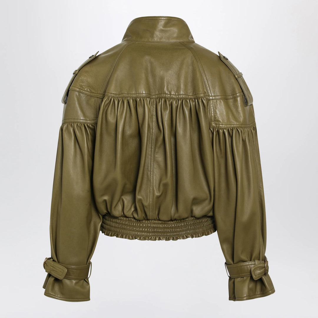 Chloé - Eucalyptus cropped jacket with leather belt