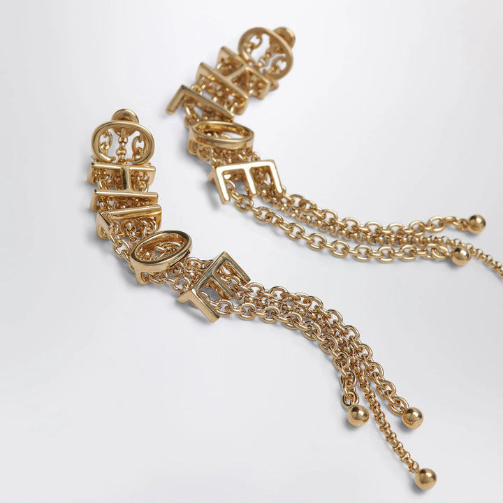 Chloé - Gold-tone earrings with logo lettering