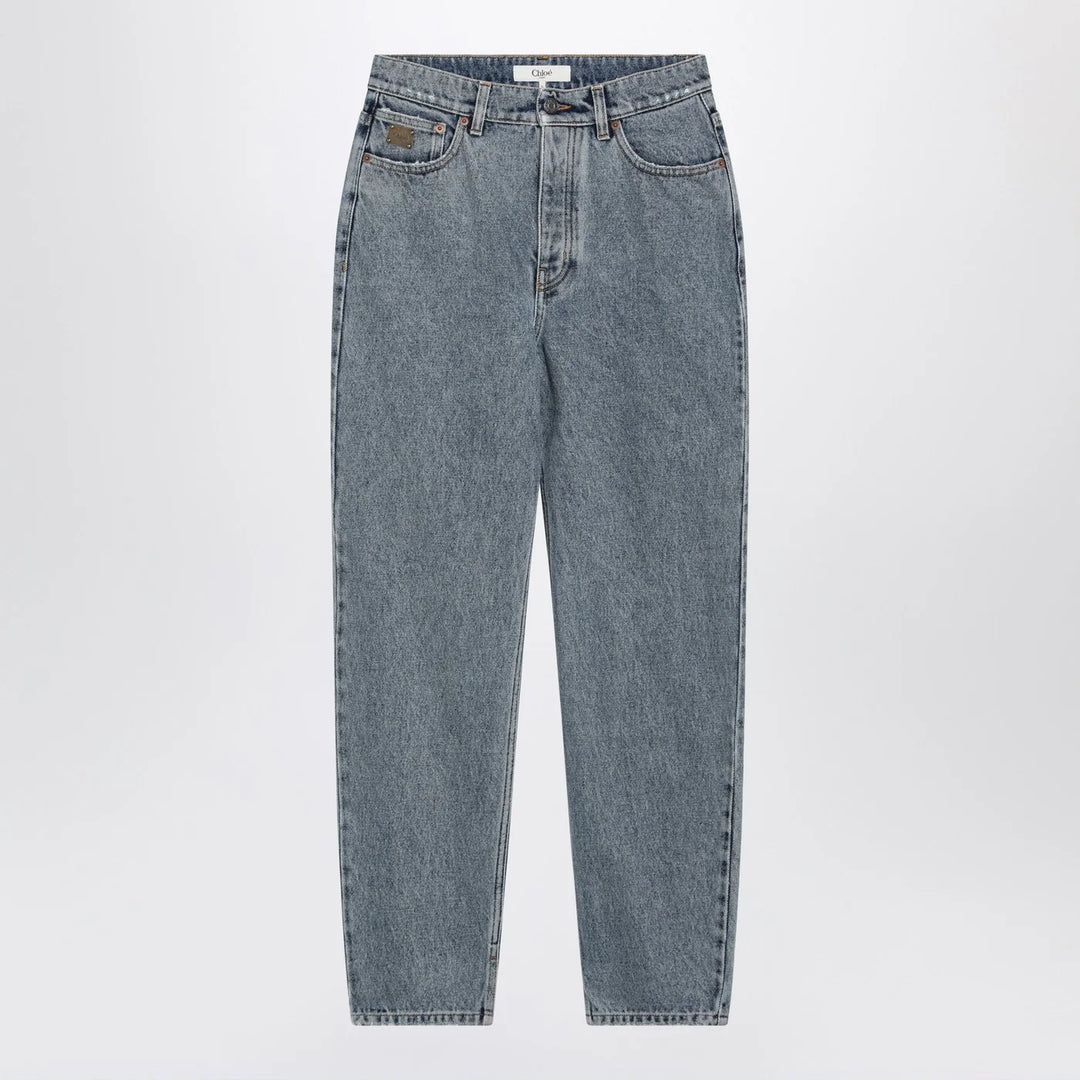 Chloé - Light indigo high-waisted tapered jeans