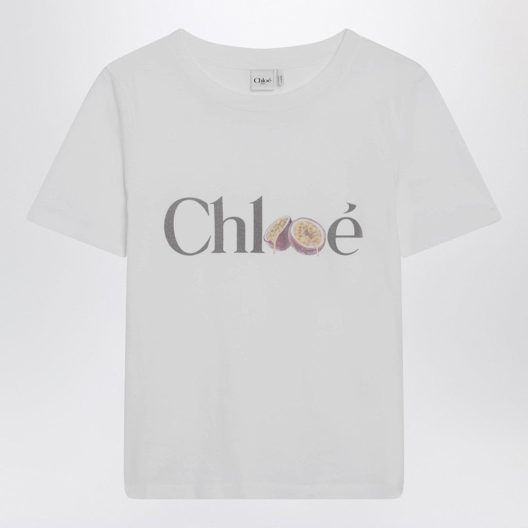Shirts &amp; Tops White T-shirt with logo print Brand