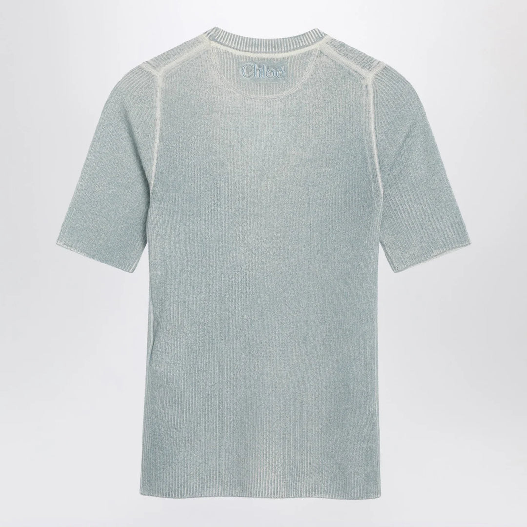 Chloé - Blue-grey wool-blend knit top