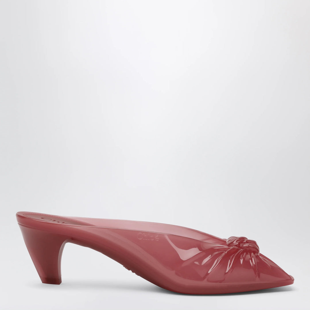 Chloé - Pink transparent TPU Jelly mules with bow