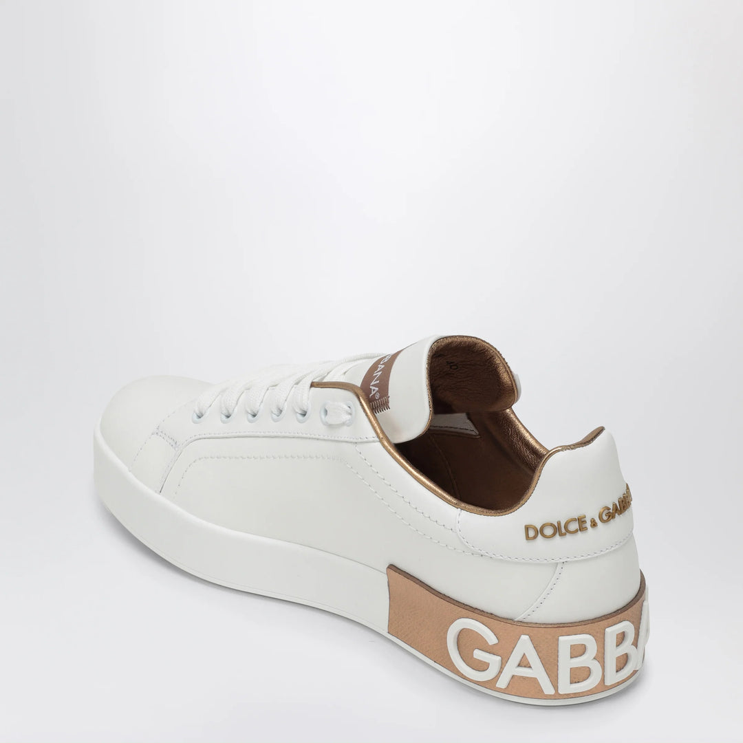 Dolce&amp;Gabbana - White/gold Portofino sneakers