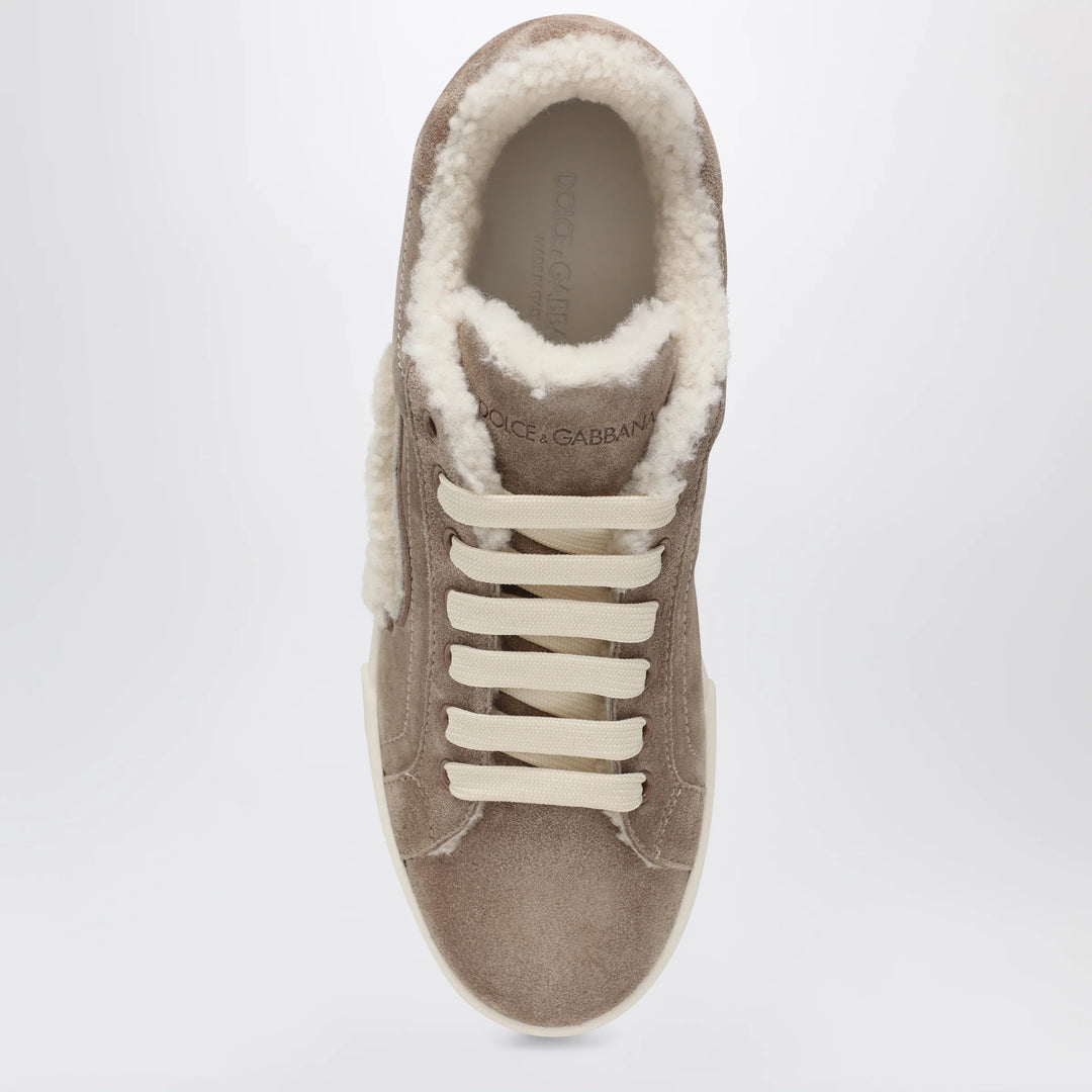 Dolce&amp;Gabbana - Portofino Light sneakers in calf leather and shearling