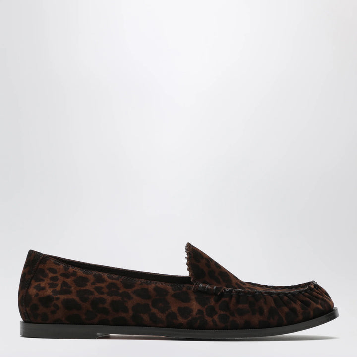 Aquazzura - Leopard-print suede loafers
